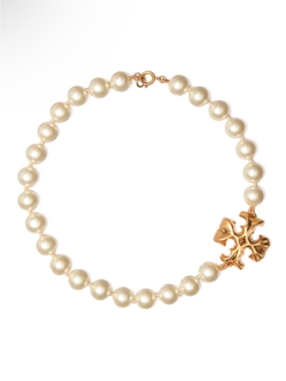TORY BURCH • Roxanne Pearl Logo Necklace NWT $228